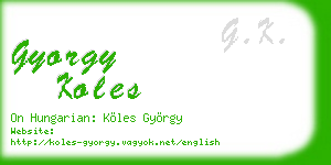 gyorgy koles business card